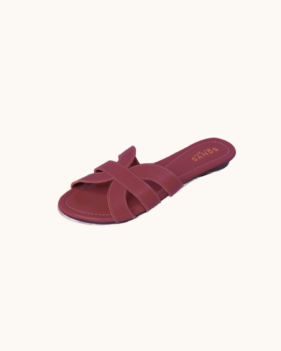 With My Sands Flat Sandals Bella Vita Burgundy