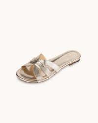 Bella Vita | Gold | Summer Leather flat sandals