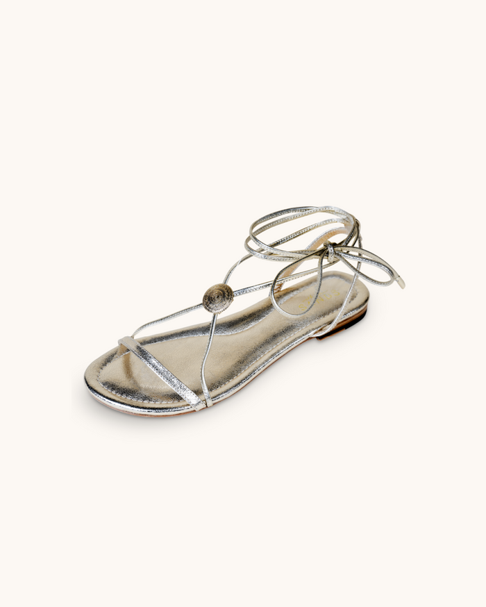 Dear Charlotte | Gold | Summer Leather flat sandals