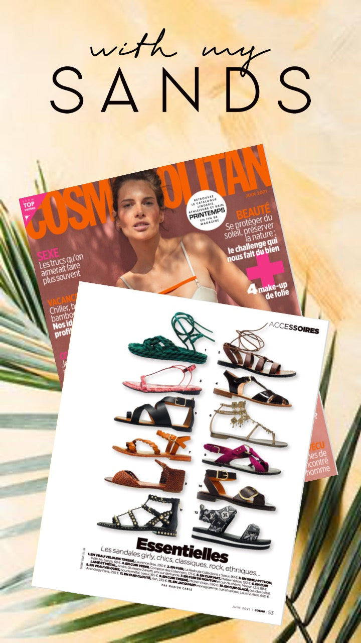 With My Sands | Leather sandals| Press Relation | Cosmopolitan magazine | Inspiration Lookbook Lifestyle