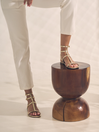 Fashionista | Gold |  Summer Leather strips sandals