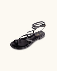 Indie | Black | Summer Leather strips sandals