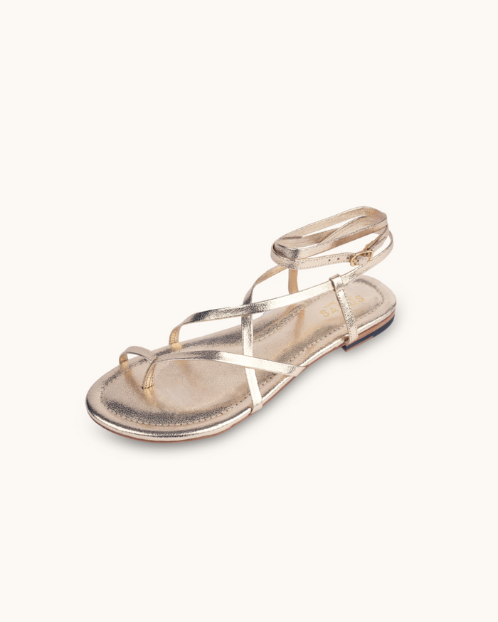 Indie | Gold | Summer Leather strips sandals
