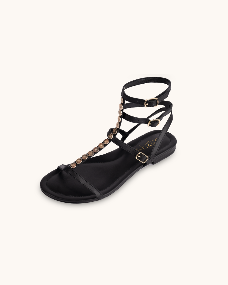 Louise Hendricks| Black | Women leather sandals