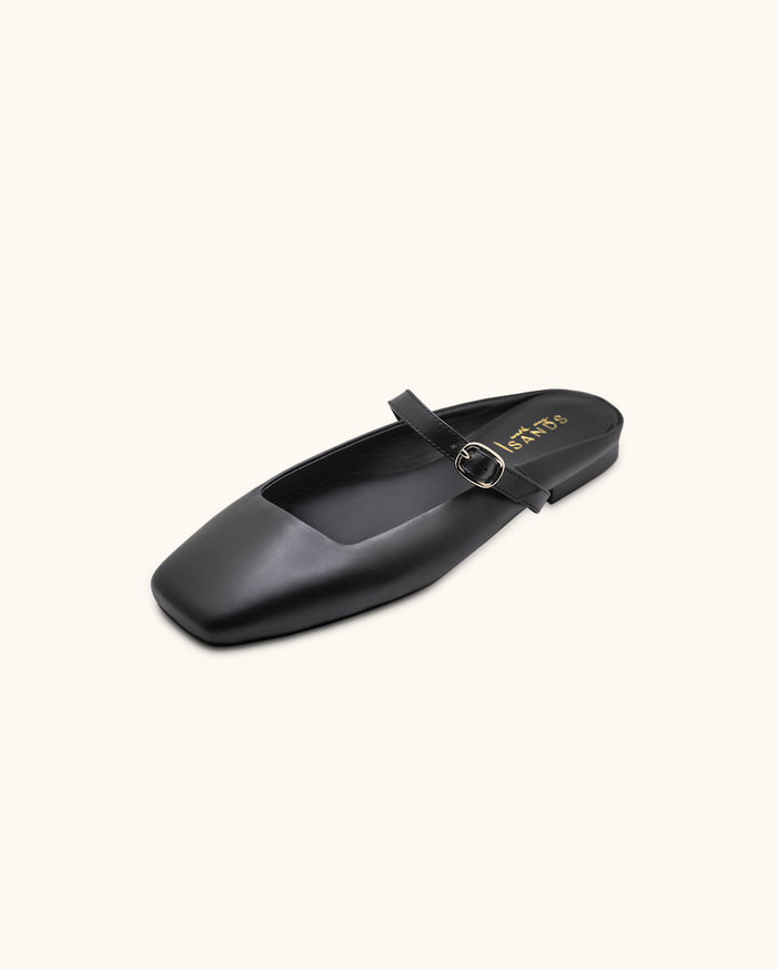 black ballerina mule shoe
