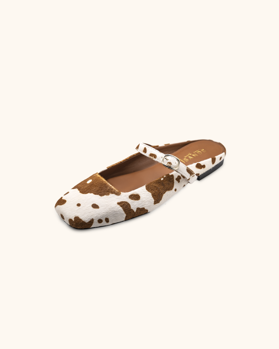 ballerine mule à imprimé vache